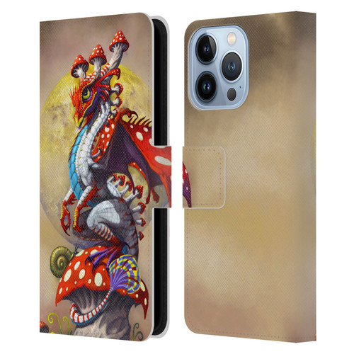 Stanley Morrison Dragons 3 Mushroom Garden Leather Book Wallet Case Cover For Apple iPhone 13 Pro