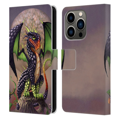 Stanley Morrison Dragons 3 Berry Garden Leather Book Wallet Case Cover For Apple iPhone 14 Pro