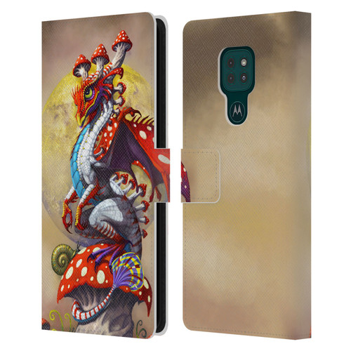 Stanley Morrison Dragons 3 Mushroom Garden Leather Book Wallet Case Cover For Motorola Moto G9 Play