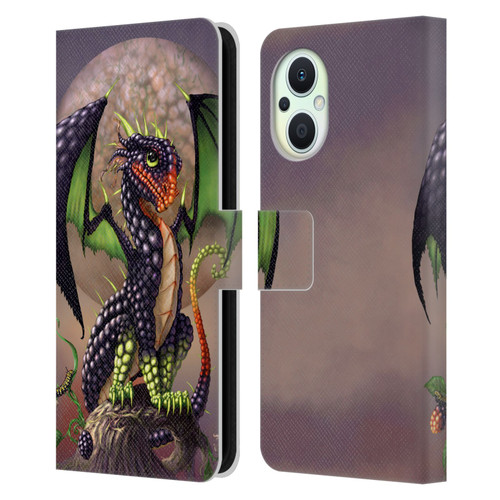 Stanley Morrison Dragons 3 Berry Garden Leather Book Wallet Case Cover For OPPO Reno8 Lite