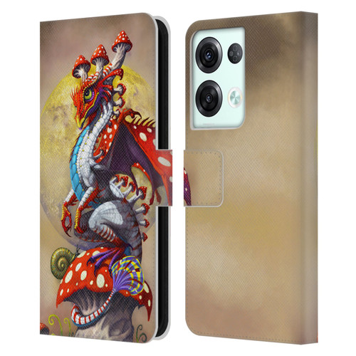 Stanley Morrison Dragons 3 Mushroom Garden Leather Book Wallet Case Cover For OPPO Reno8 Pro
