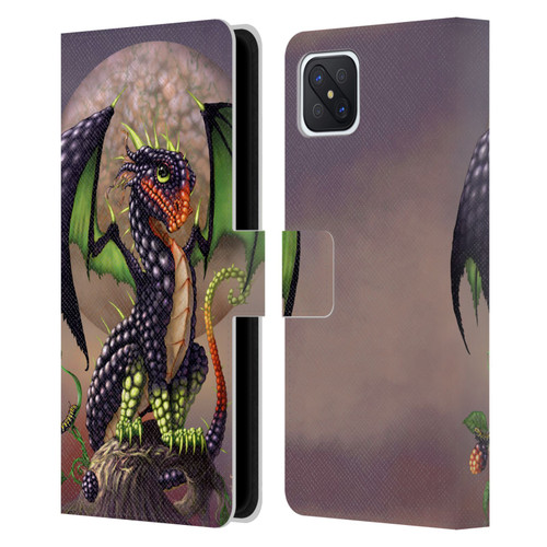 Stanley Morrison Dragons 3 Berry Garden Leather Book Wallet Case Cover For OPPO Reno4 Z 5G