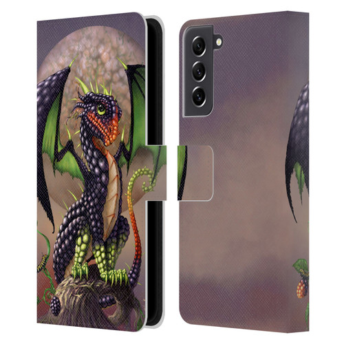 Stanley Morrison Dragons 3 Berry Garden Leather Book Wallet Case Cover For Samsung Galaxy S21 FE 5G