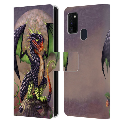 Stanley Morrison Dragons 3 Berry Garden Leather Book Wallet Case Cover For Samsung Galaxy M30s (2019)/M21 (2020)