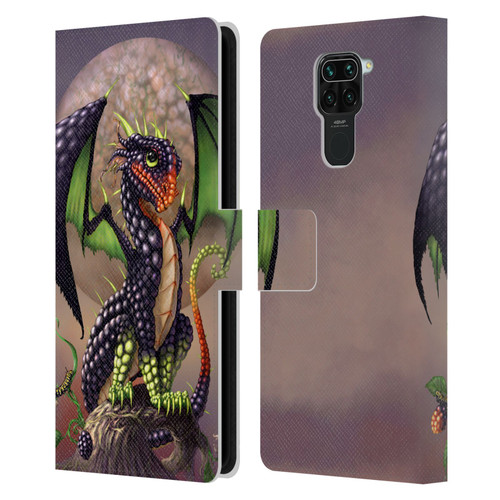 Stanley Morrison Dragons 3 Berry Garden Leather Book Wallet Case Cover For Xiaomi Redmi Note 9 / Redmi 10X 4G