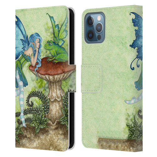 Amy Brown Pixies Frog Gossip Leather Book Wallet Case Cover For Apple iPhone 12 / iPhone 12 Pro