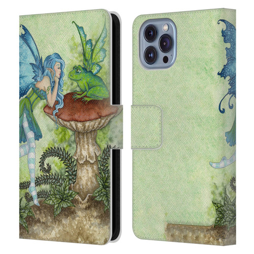 Amy Brown Pixies Frog Gossip Leather Book Wallet Case Cover For Apple iPhone 14