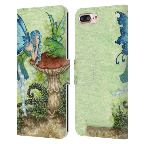 Amy Brown Pixies Frog Gossip Leather Book Wallet Case Cover For Apple iPhone 7 Plus / iPhone 8 Plus