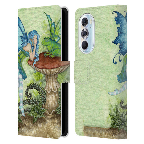 Amy Brown Pixies Frog Gossip Leather Book Wallet Case Cover For Motorola Edge X30
