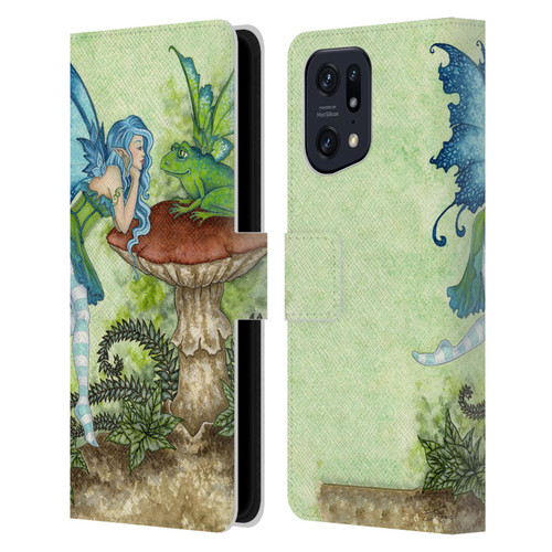 Amy Brown Pixies Frog Gossip Leather Book Wallet Case Cover For OPPO Find X5