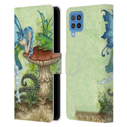 Amy Brown Pixies Frog Gossip Leather Book Wallet Case Cover For Samsung Galaxy F22 (2021)