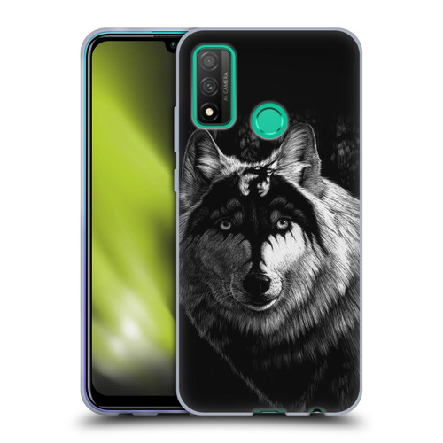 Stanley Morrison Black And White Gray Wolf With Dragon Marking Soft Gel Case for Huawei P Smart (2020)