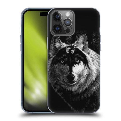 Stanley Morrison Black And White Gray Wolf With Dragon Marking Soft Gel Case for Apple iPhone 14 Pro Max