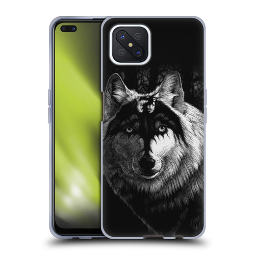 Stanley Morrison Black And White Gray Wolf With Dragon Marking Soft Gel Case for OPPO Reno4 Z 5G
