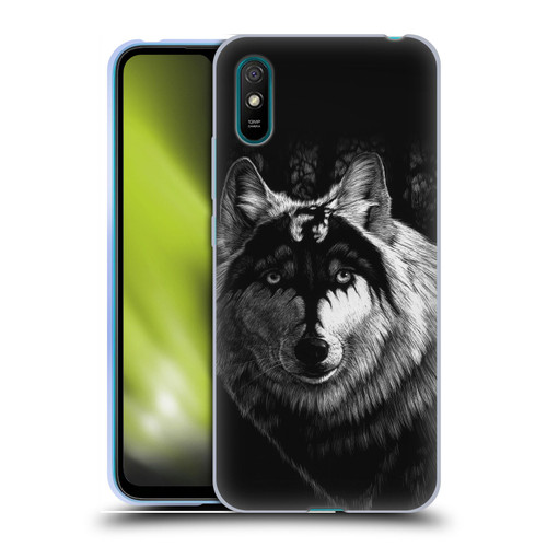 Stanley Morrison Black And White Gray Wolf With Dragon Marking Soft Gel Case for Xiaomi Redmi 9A / Redmi 9AT