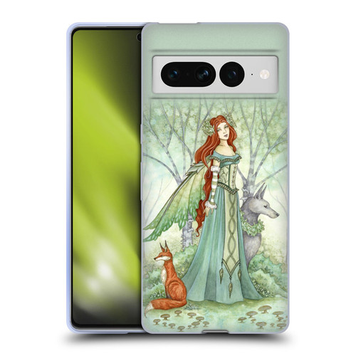 Amy Brown Magical Fairies Woodland Fairy With Fox & Wolf Soft Gel Case for Google Pixel 7 Pro