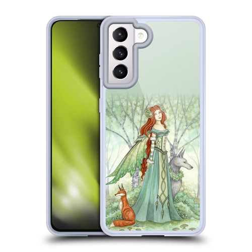 Amy Brown Magical Fairies Woodland Fairy With Fox & Wolf Soft Gel Case for Samsung Galaxy S21 5G