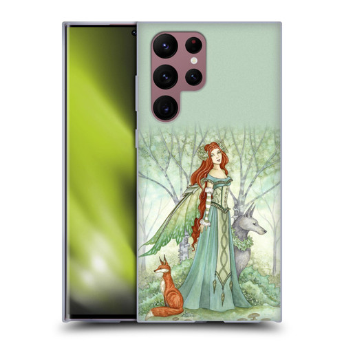 Amy Brown Magical Fairies Woodland Fairy With Fox & Wolf Soft Gel Case for Samsung Galaxy S22 Ultra 5G