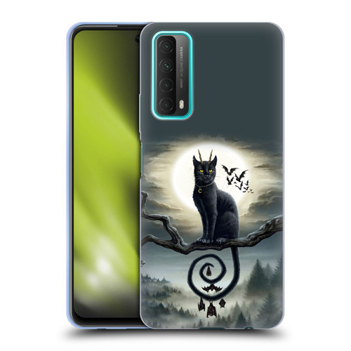 Sarah Richter Animals Gothic Black Cat & Bats Soft Gel Case for Huawei P Smart (2021)