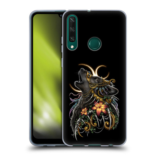 Sarah Richter Animals Gothic Black Howling Wolf Soft Gel Case for Huawei Y6p