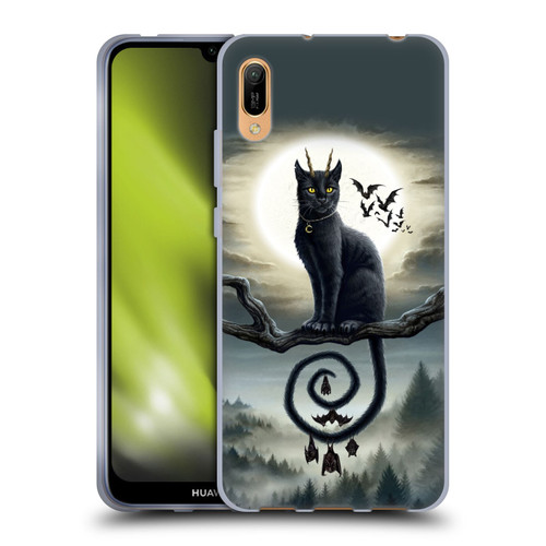 Sarah Richter Animals Gothic Black Cat & Bats Soft Gel Case for Huawei Y6 Pro (2019)
