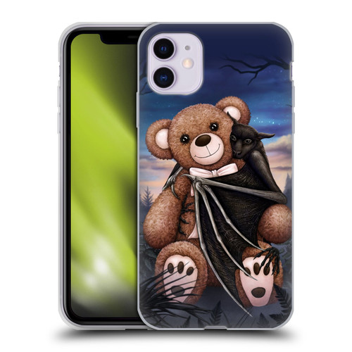 Sarah Richter Animals Bat Cuddling A Toy Bear Soft Gel Case for Apple iPhone 11