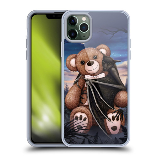 Sarah Richter Animals Bat Cuddling A Toy Bear Soft Gel Case for Apple iPhone 11 Pro Max