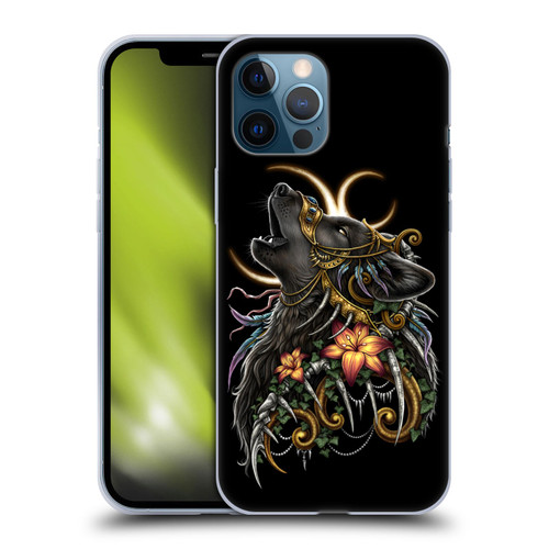 Sarah Richter Animals Gothic Black Howling Wolf Soft Gel Case for Apple iPhone 12 Pro Max