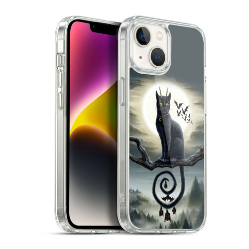 Sarah Richter Animals Gothic Black Cat & Bats Soft Gel Case for Apple iPhone 14