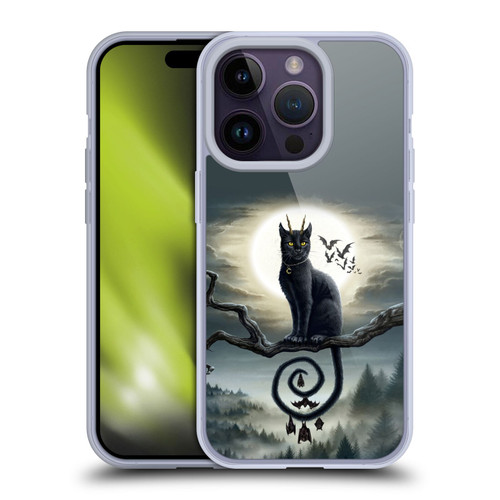 Sarah Richter Animals Gothic Black Cat & Bats Soft Gel Case for Apple iPhone 14 Pro