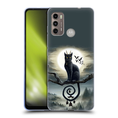 Sarah Richter Animals Gothic Black Cat & Bats Soft Gel Case for Motorola Moto G60 / Moto G40 Fusion
