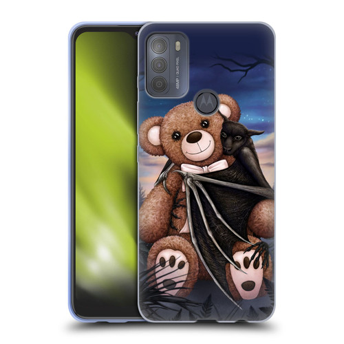 Sarah Richter Animals Bat Cuddling A Toy Bear Soft Gel Case for Motorola Moto G50