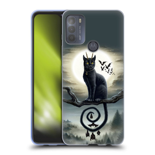 Sarah Richter Animals Gothic Black Cat & Bats Soft Gel Case for Motorola Moto G50