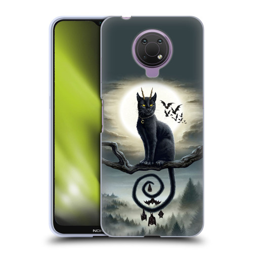Sarah Richter Animals Gothic Black Cat & Bats Soft Gel Case for Nokia G10