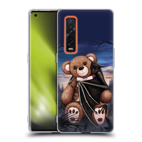 Sarah Richter Animals Bat Cuddling A Toy Bear Soft Gel Case for OPPO Find X2 Pro 5G