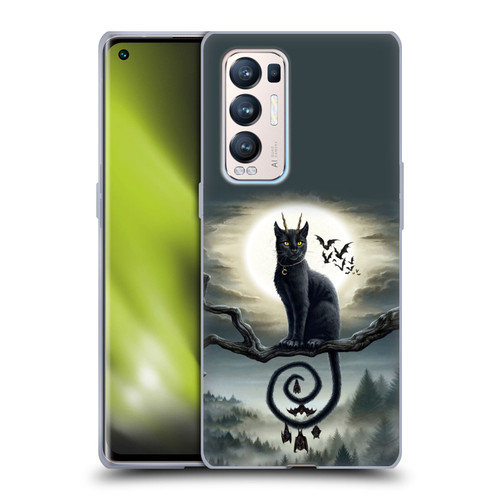 Sarah Richter Animals Gothic Black Cat & Bats Soft Gel Case for OPPO Find X3 Neo / Reno5 Pro+ 5G