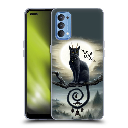 Sarah Richter Animals Gothic Black Cat & Bats Soft Gel Case for OPPO Reno 4 5G