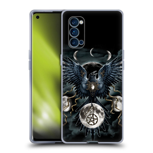 Sarah Richter Animals Gothic Black Raven Soft Gel Case for OPPO Reno 4 Pro 5G