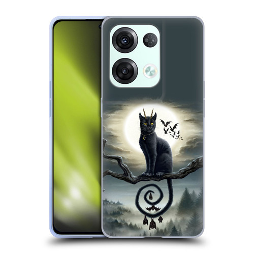 Sarah Richter Animals Gothic Black Cat & Bats Soft Gel Case for OPPO Reno8 Pro