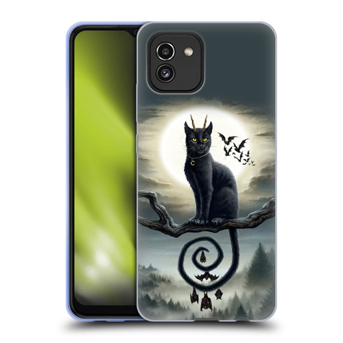 Sarah Richter Animals Gothic Black Cat & Bats Soft Gel Case for Samsung Galaxy A03 (2021)