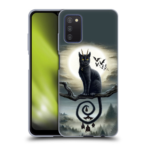 Sarah Richter Animals Gothic Black Cat & Bats Soft Gel Case for Samsung Galaxy A03s (2021)
