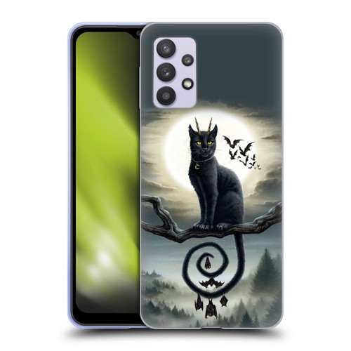 Sarah Richter Animals Gothic Black Cat & Bats Soft Gel Case for Samsung Galaxy A32 5G / M32 5G (2021)