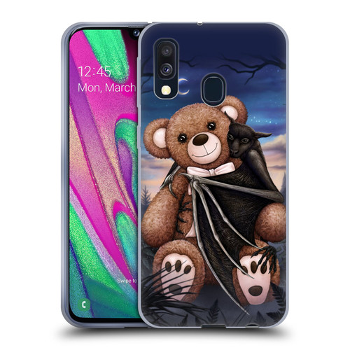 Sarah Richter Animals Bat Cuddling A Toy Bear Soft Gel Case for Samsung Galaxy A40 (2019)
