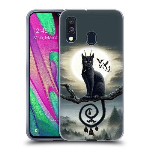 Sarah Richter Animals Gothic Black Cat & Bats Soft Gel Case for Samsung Galaxy A40 (2019)