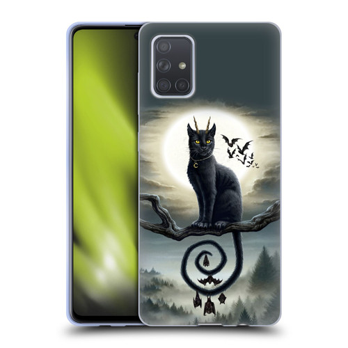 Sarah Richter Animals Gothic Black Cat & Bats Soft Gel Case for Samsung Galaxy A71 (2019)