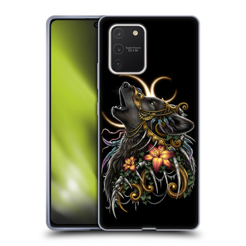 Sarah Richter Animals Gothic Black Howling Wolf Soft Gel Case for Samsung Galaxy S10 Lite