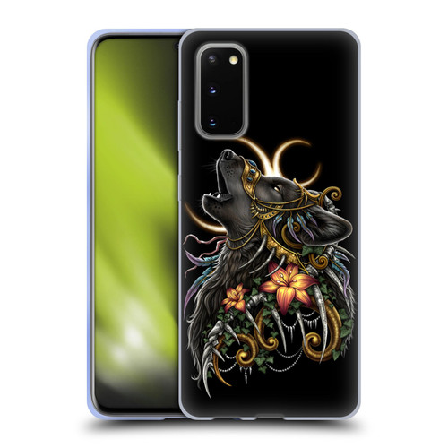 Sarah Richter Animals Gothic Black Howling Wolf Soft Gel Case for Samsung Galaxy S20 / S20 5G