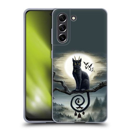 Sarah Richter Animals Gothic Black Cat & Bats Soft Gel Case for Samsung Galaxy S21 FE 5G