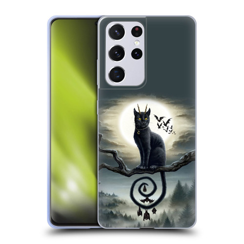 Sarah Richter Animals Gothic Black Cat & Bats Soft Gel Case for Samsung Galaxy S21 Ultra 5G