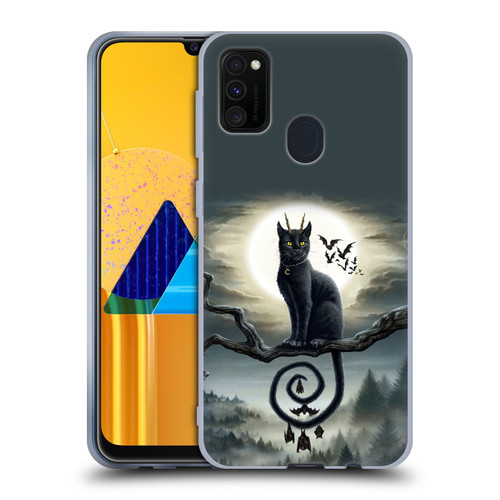 Sarah Richter Animals Gothic Black Cat & Bats Soft Gel Case for Samsung Galaxy M30s (2019)/M21 (2020)